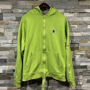 Ader Error Men's Hoodie Zip Up Lime Green Men's Sweatshirt
